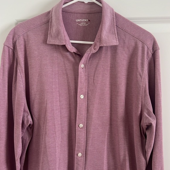 Untuckit Pique Polo Bd in Berry Size Large - Picture 3 of 9